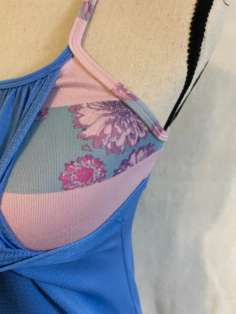 Ivivva athletica periwinkle blue pink double dutch racerback tank